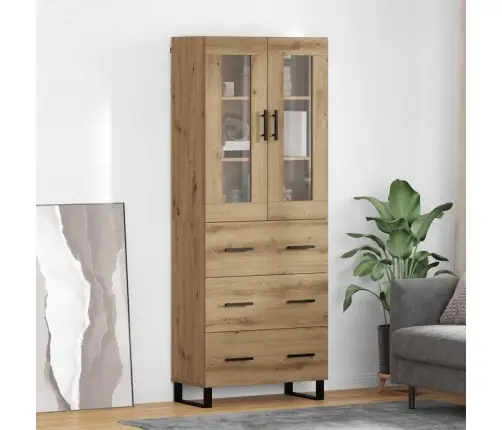 Aukštas Spintelė 2 Pcs Amatininkų Ąžuolas Apdirbta Mediena