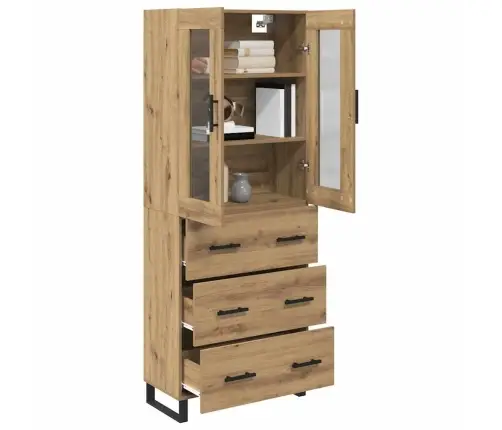 Aukštas Spintelė 2 Pcs Amatininkų Ąžuolas Apdirbta Mediena