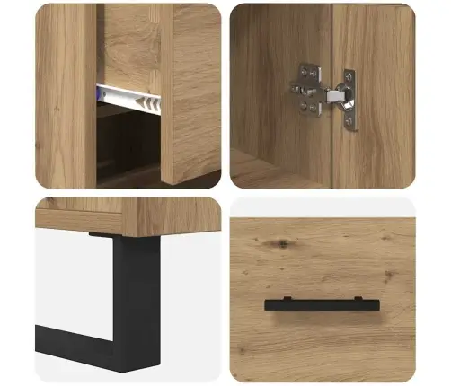 Augstais Skapītis Artisānā Ozols 69,5 X 34 X 180 Cm Vidaxl