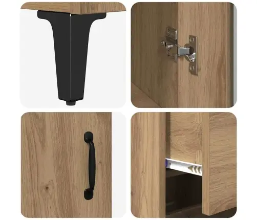 Augstais Skapītis Artisānā Ozols 69,5 X 34 X 180 Cm Vidaxl