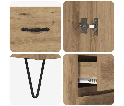 Aukštas Spintelė Su Stalčių 2 Pcs Amatininkų Ąžuolas