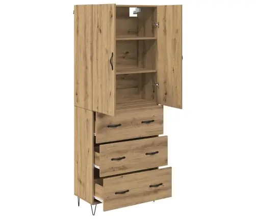 Aukštas Spintelė Su Stalčių 2 Pcs Amatininkų Ąžuolas