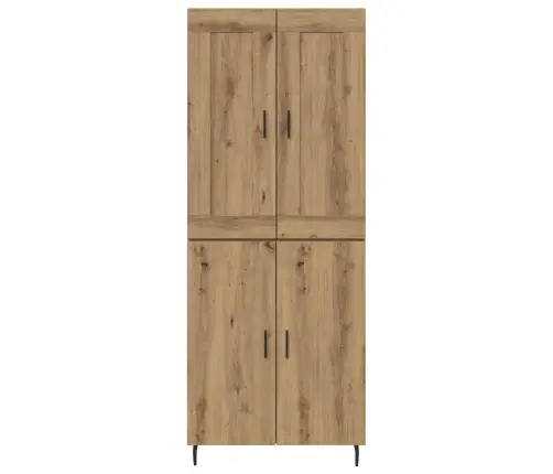 Augstais Skapītis 2 Pcs Artisānā Ozols Koka Un Stikla Materiāls Vidaxl