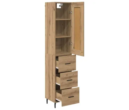 Augstais Skapītis Artisānā Ozols 34,5 X 34 X 180 Cm Vidaxl