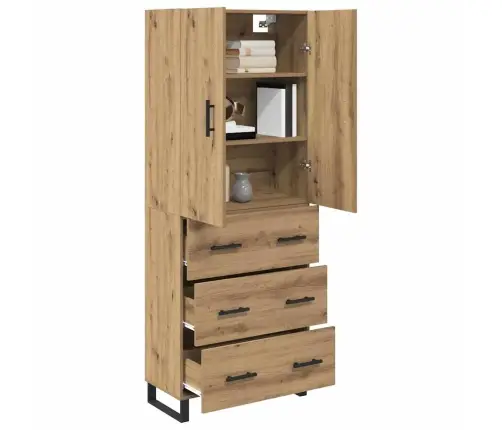 Aukštas Spintelė Su Stalčių 2 Pcs Amatininkų Ąžuolas