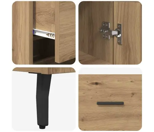 Aukštas Spintelė Amatininkų Ąžuolas 34,5 X 34 X 180 Cm