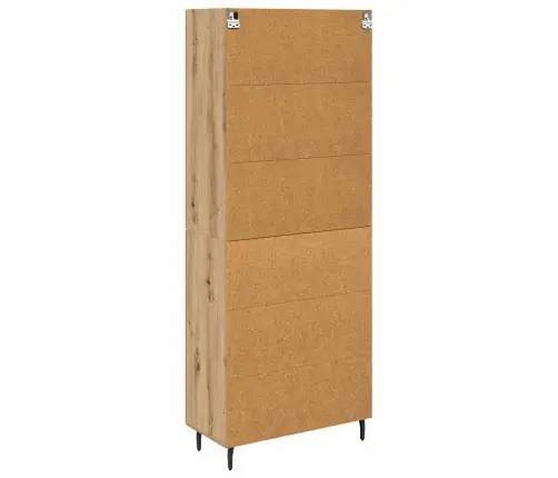 Augstais Skapītis 2 Pcs Artisānā Ozols Koka Un Stikla Materiāls Vidaxl