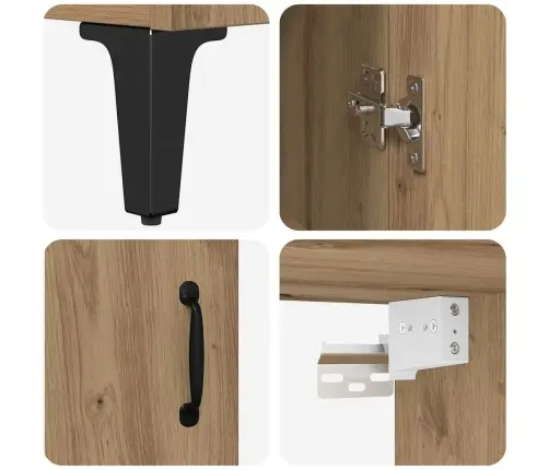 Augstais Skapītis Artisānā Ozols 69,5 X 34 X 180 Cm Vidaxl