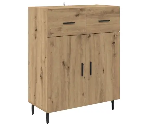 Augstais Skapītis 2 Pcs Artisānā Ozols Koka Un Stikla Materiāls Vidaxl