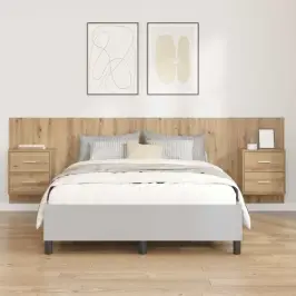 Gultas Galva Ar Skapīšu 3 Pcs Artisānā Ozols Inženierijas Koks Vidaxl