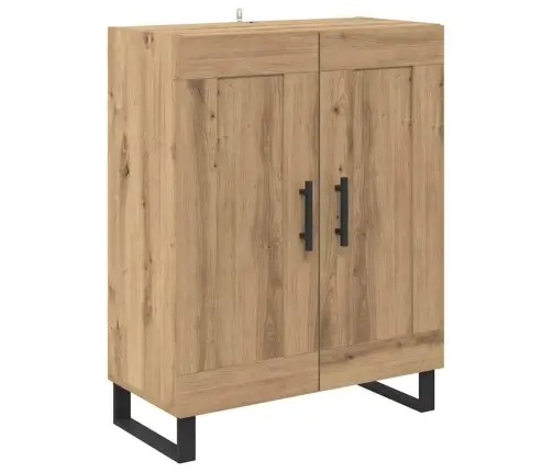 Augstais Skapītis 2 Pcs Artisānā Ozols Koka Un Stikla Materiāls Vidaxl