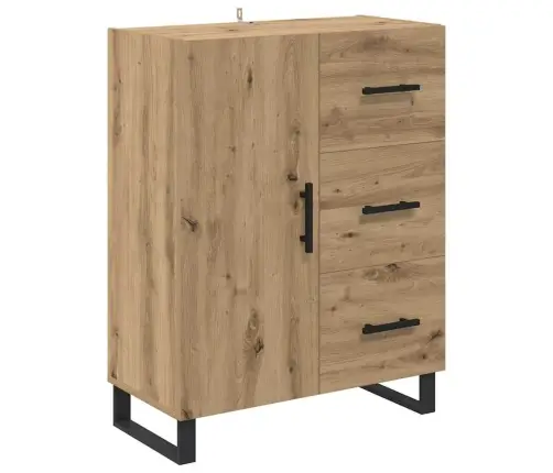 Augstais Skapītis 2 Pcs Artisānā Ozols Koka Un Stikla Materiāls Vidaxl