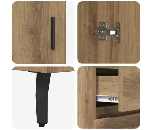 Aukštas Spintelė Su Stalčių 2 Pcs Amatininkų Ąžuolas