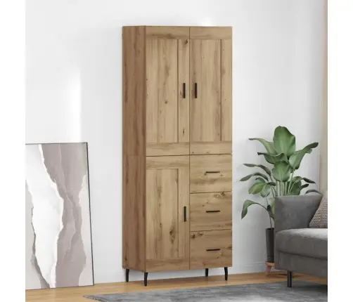 Aukštas Spintelė Su Stalčių 2 Pcs Amatininkų Ąžuolas