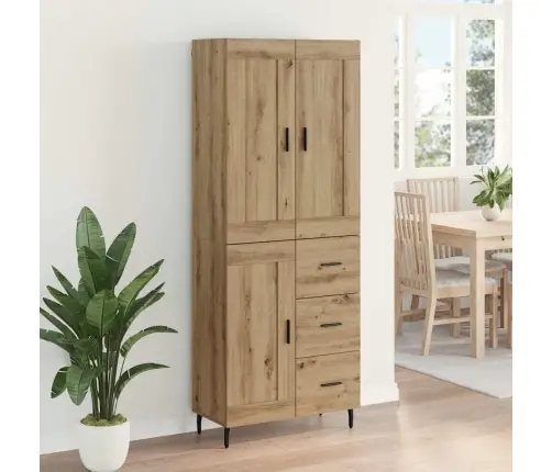 Aukštas Spintelė Su Stalčių 2 Pcs Amatininkų Ąžuolas