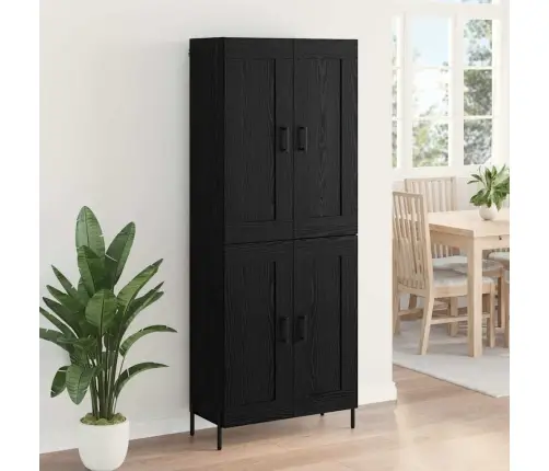 Augstais Skapītis 2 Pcs Melns Ozolkoks 69,5 X 34 X 180 Cm Vidaxl