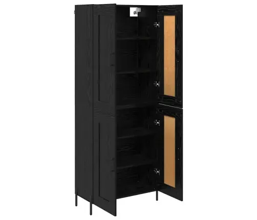 Augstais Skapītis 2 Pcs Melns Ozolkoks 69,5 X 34 X 180 Cm Vidaxl