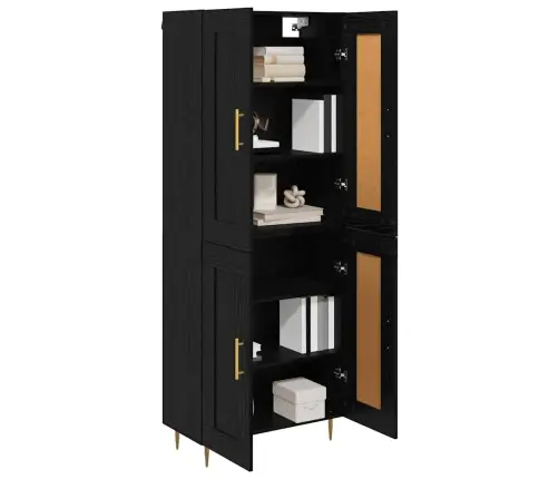 Aukštas Spintelė Juodas Ąžuolas 69,5 X 34 X 180 Cm