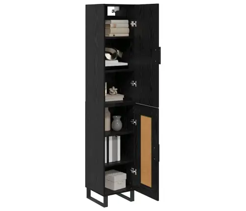 Augstais Skapītis Melns Ozolkoks 34,5 X 34 X 180 Cm Vidaxl