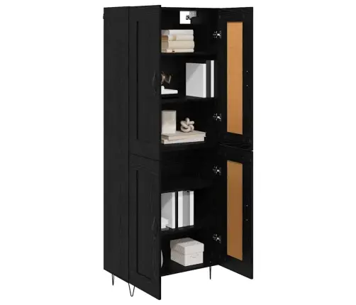 Augstais Skapītis Melns Ozolkoks 69,5 X 34 X 180 Cm Vidaxl