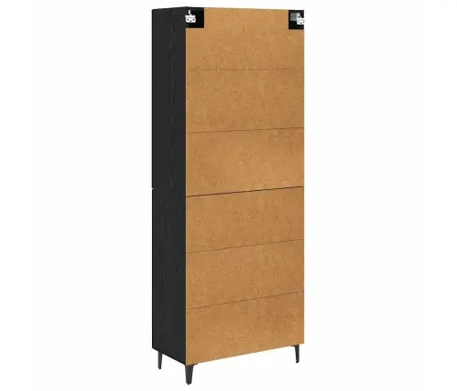 Augstais Skapītis Melns Ozolkoks 69,5 X 34 X 180 Cm Vidaxl