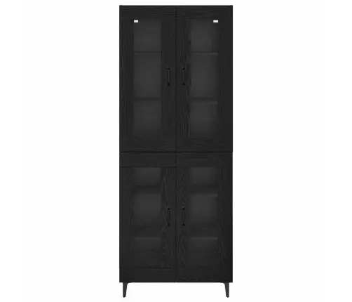 Augstais Skapītis Melns Ozolkoks 69,5 X 34 X 180 Cm Vidaxl