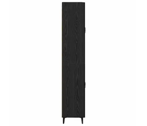 Augstais Skapītis Melns Ozolkoks 69,5 X 34 X 180 Cm Vidaxl