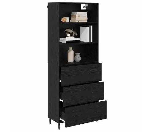 Kõrgushein Must Tamm 69,5 X 34 X 180 Cm Kunstlik Puit Ja Klaas