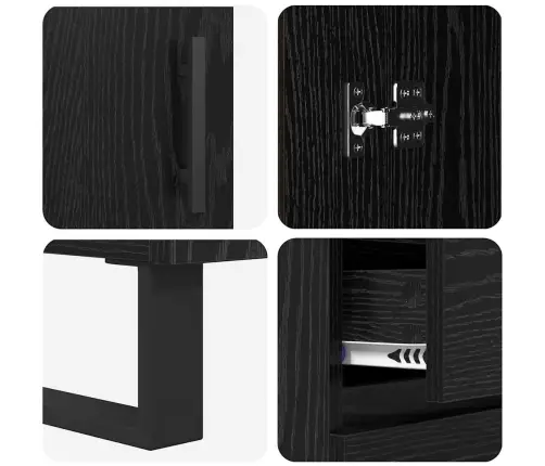 Kõrgushein Seinale Kinnitatav 2 Pcs Must Tamm Tehispuit