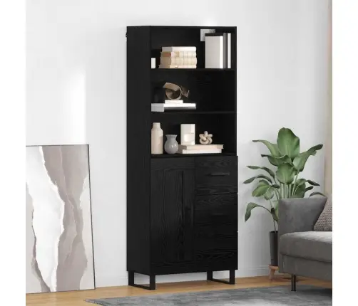 Kõrgushein Seinale Kinnitatav 2 Pcs Must Tamm Tehispuit