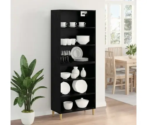 Kõrgushein 2 Pcs Must Tamm 69,5 X 32,5 X 180 Cm Tehispuit