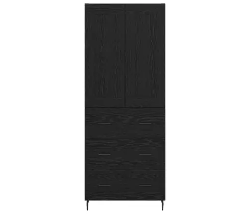 Kõrgushein Sahtliga 2 Pcs Must Tamm Kunstlik Puit Ja Klaas