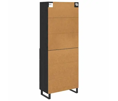 Aukštas Spintelė 2 Pcs Juodas Ąžuolas Apdirbta Mediena