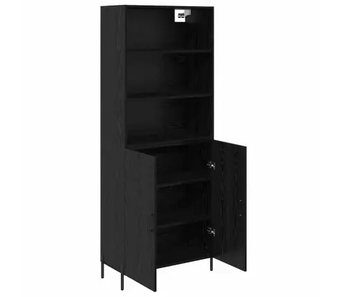 Augstais Skapītis 2 Pcs Melns Ozolkoks 69,5 X 34 X 180 Cm Vidaxl