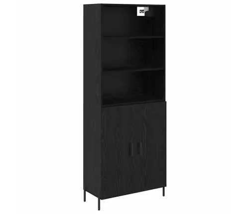 Augstais Skapītis 2 Pcs Melns Ozolkoks 69,5 X 34 X 180 Cm Vidaxl