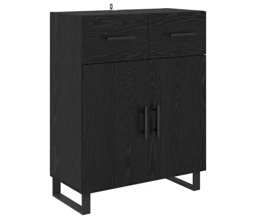 Kõrgushein Sahtliga 2 Pcs Must Tamm Kunstlik Puit Ja Klaas