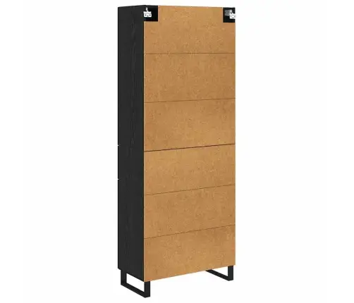 Kõrgushein Sahtliga 2 Pcs Must Tamm Kunstlik Puit Ja Klaas