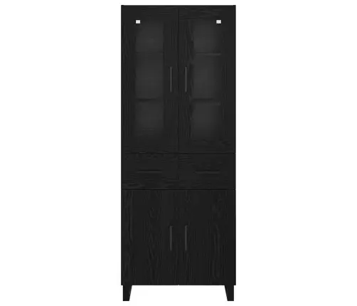 Kõrgushein Sahtliga 2 Pcs Must Tamm Kunstlik Puit Ja Klaas