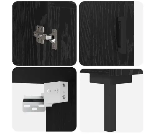 Kõrgushein Must Tamm 69,5 X 34 X 180 Cm Tehispuit