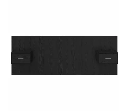 Gultas Galva Ar Skapīšu 3 Pcs Melns Ozolkoks Inženierijas Koks Vidaxl