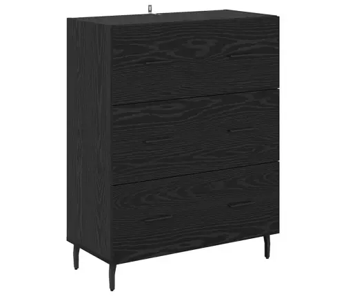 Augstais Skapītis 2 Pcs Melns Ozols 69,5 X 34 X 180 Cm Vidaxl