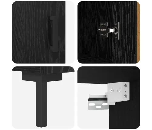 Kõrgushein Sahtliga Must Tamm 69,5 X 34 X 180 Cm Tehispuit