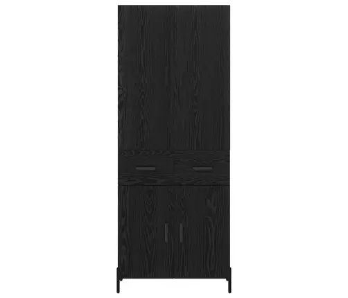 Augstais Skapītis Melns Ozolkoks 69,5 X 34 X 180 Cm Vidaxl