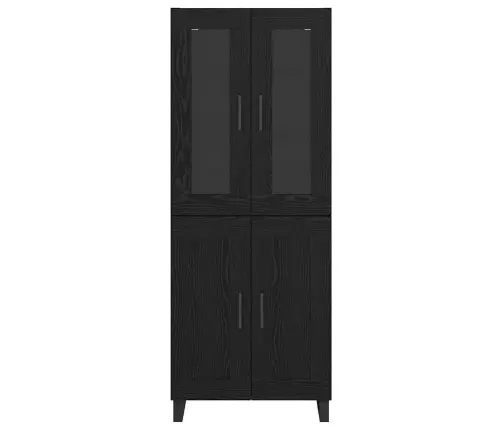 Augstais Skapītis Melns Ozolkoks 69,5 X 34 X 180 Cm Vidaxl