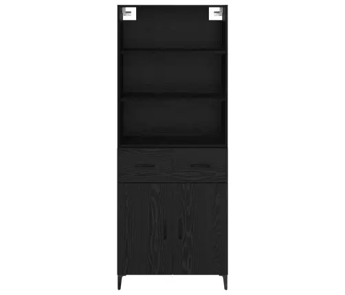 Augstais Skapītis Melns Ozolkoks 69,5 X 34 X 180 Cm Vidaxl
