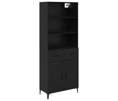 Augstais Skapītis Melns Ozolkoks 69,5 X 34 X 180 Cm Vidaxl