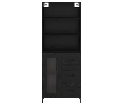 Kõide Seinale Kinnitatav Sahtliga 2 Pcs Must Tamm Tehispuit