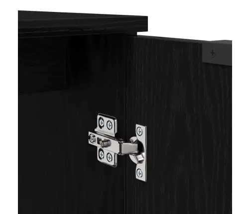 Vannas Istabas Mēbeļu Komplekts Ar Durvīm 3 Pcs Melns Ozolkoks Vidaxl