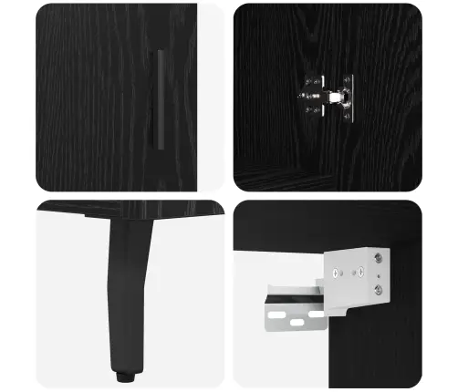 Augstais Skapītis Melns Ozols 69,5 X 34 X 180 Cm Vidaxl