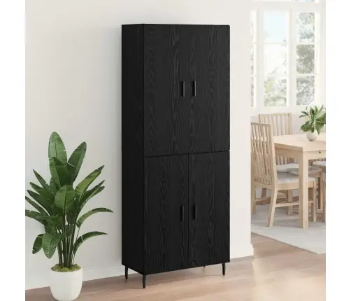 Augstais Skapītis Melns Ozols 69,5 X 34 X 180 Cm Vidaxl